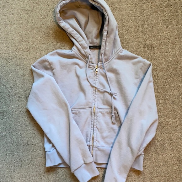 Brandy Melville Tops - Light blue brandy melville crystal hoodie cropped